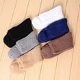 thumbnail image 2 of 5 Pair Socks Breathable Stretchy Free Size Fluffy Men Crew Socks For Men Women, 2 of 4