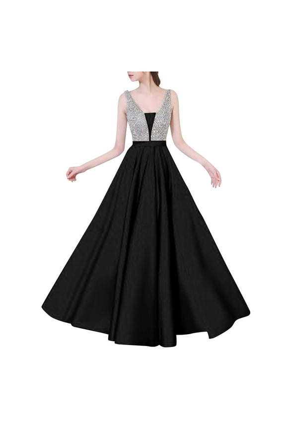 Dresses For Women 2025 New Sexy Off Shoulder Dress V Neck Evening Dress Women Formal Dress