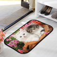 thumbnail image 3 of GZHJMY Bathroom Rugs Mats Non-Slip, Soft Microfiber Absorbent Bath Mats for Shower Bathtubs, Cute Cats in Garden Indoor Entrance Door Mats Bedroom Laundry 36”x24” Carpet Runner, 3 of 7