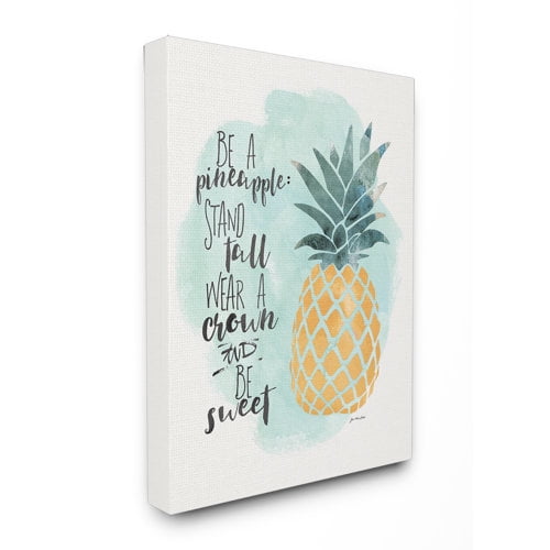 Stupell Industries Be a Pineapple Illustration Typography Textual Art