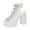White, variant on Women's Gothic Platform Sandals Comfortable Chunky High Heel Open Toe Buckle Strap Gladiator Sandals Black Size 8