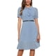 thumbnail image 1 of INSPIRE CHIC Vestido Vintage para Mujeres con Estampado Floral, Cuello Peter Pan, Largo a la Rodilla, Casual, M Azul Cielo, 1 of 6
