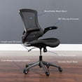 thumbnail image 2 of BizChair Mid-Back Black Mesh Swivel Ergonomic Task Office Chair with Flip-Up Arms, 2 of 5