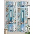thumbnail image 2 of Living Room Curtains 72 Inches length, Nautical Lighthouse Window Treatment Curtain Drapes, Ocean Starfish Anchor Sailboat Shell Light Filtering Drapes for Bedroom Laundry Room, 52"x72", 2 Panels, 2 of 7