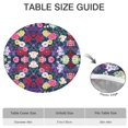 thumbnail image 6 of Fitted Round Tablecloth with Elastic Edge and Garden-Inspired Flower Print, Water-Resistant Polyester Cover for Indoor and Outdoor Use, Fits 44-52 Inch Table, 6 of 7