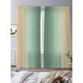 thumbnail image 3 of Sage Green Yellow Ombre Sheer Curtains 108 Inch Length 2 Panels Set Window Treatments, Farmhouse Modern Gradient Art Rod Pocket Semi Curtains for Living Room/Bedroom/Kitchen Décor, 104"W x 108"L, 3 of 7