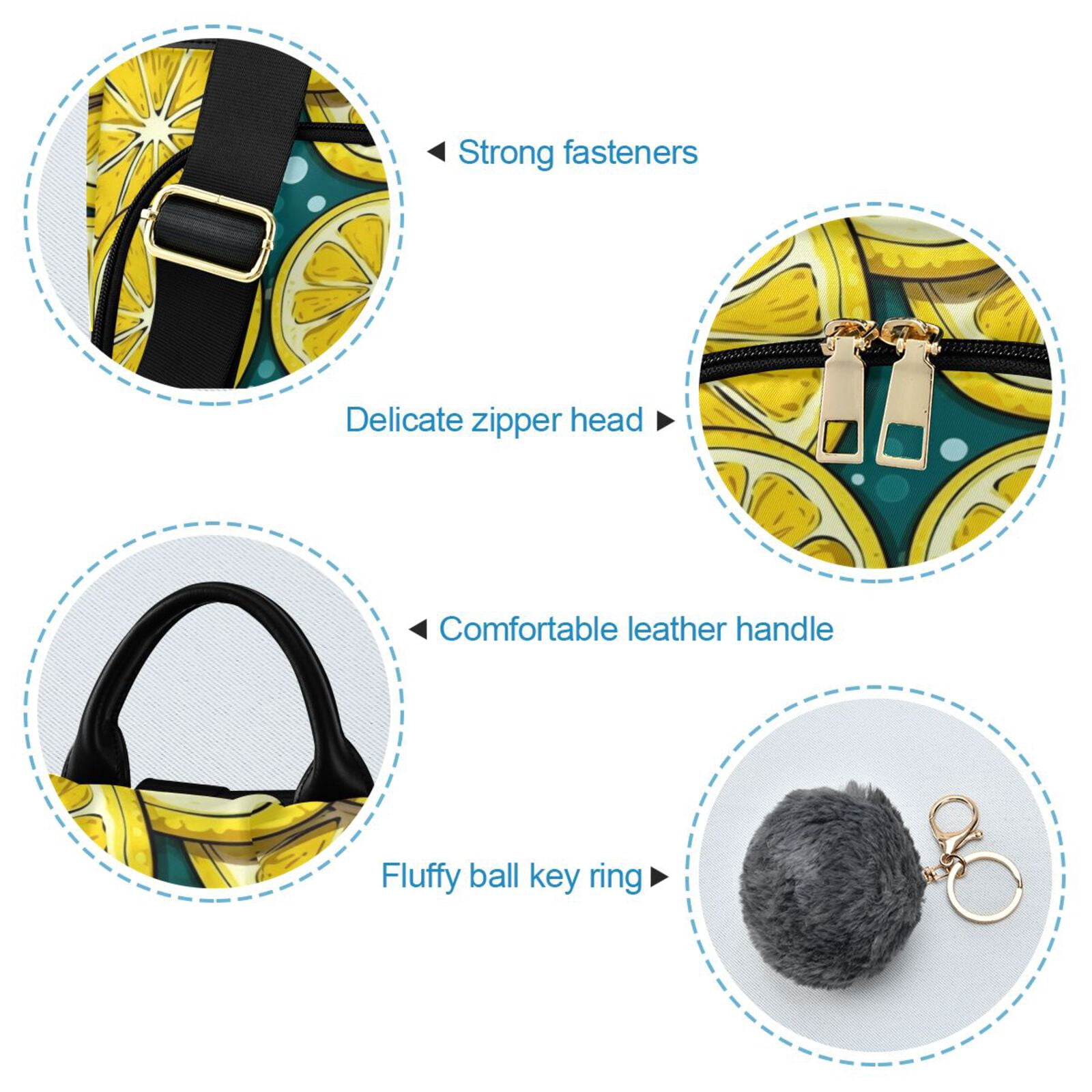 Yellow Lemon Slice Travel Laptops Backpack for Women Anti-theft Casual Work Bag Daypack Lightweight Laptop Bag