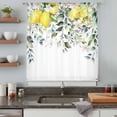 thumbnail image 5 of Summer Lemon Sheer Curtains 63 Inches Long, Spring Floral Eucalyptus Leaves Botanical Light Filering Curtains, Breathable Simi Curtain Privacy Drapes for Living Room Bedroom Window Treatment, 5 of 9