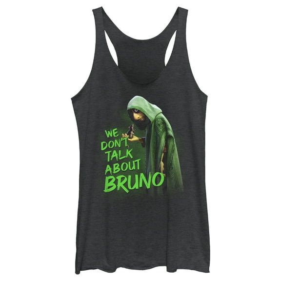 Women's Encanto We Don't Talk About Bruno  Racerback Tank Top Black Heather X Large