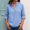 *Blue, variant on ClodeEU Women's Long Sleeved Shirt,Button V-Neck Regular Top,Casual Summer Tees Black,Womens Plus L