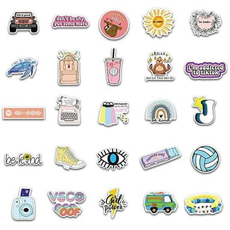 aesthetic stickers 50 pcs vinyl waterproof stickers for hydroflasks laptop bumper skateboard water walmart canada