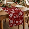 thumbnail image 2 of Red Snowflakes Table Runner 36 Inches Long for Dining Table Decor, Cotton Linen Farmhouse Table Runner Washable Coffee Table Runners Dresser Scarf for Kitchen Party Holiday Seasonal Winter Christmas, 2 of 8