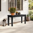 thumbnail image 2 of JessieMal Outdoor Wooden Bench, 40” Porch Bench Outdoor Backless Garden Bench, Small Outdoor Bench for Deck Patio Entryway (Black, 40in), 2 of 8