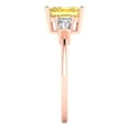 thumbnail image 3 of Clara Pucci 14K Rose Gold Solid Gold Yellow Three-Stone Anniversary Ring for Women - 1.5 cttw Emerald Cut, 3 of 8