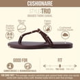 thumbnail image 3 of Cushionaire Trio Flip Flops for Women, Comfortable Beach Sandals with Braided Thong Strap, Memory Foam Footbed and Metallic Ring Accents, 3 of 22