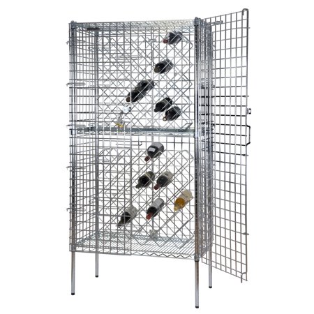 24" Deep x 48" Wide x 63" High Chrome Wine and Liquor Security Cage