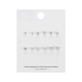 thumbnail image 5 of Time and Tru Women's Jewelry Essentials Simulated Diamond Stud Earrings, 6-Pack, 5 of 5