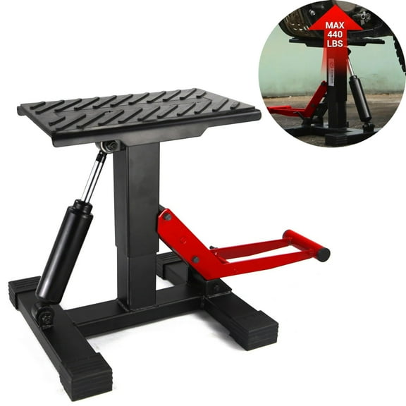 Garvee Hydraulic Motorcycle Lift, 440lbs Heavy-Duty Steel Maintenance Hoist Jack for Dirt Pit Bike Repair, Motorbike Repair Accessories Tools, Black