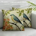 thumbnail image 3 of COMIO  Throw Pillow Cover Spring Vintage Watercolor Birds Flowers Green Plants Home Decor Pillowcase Square Cushion Cover for Sofa Bed Couch, 3 of 5