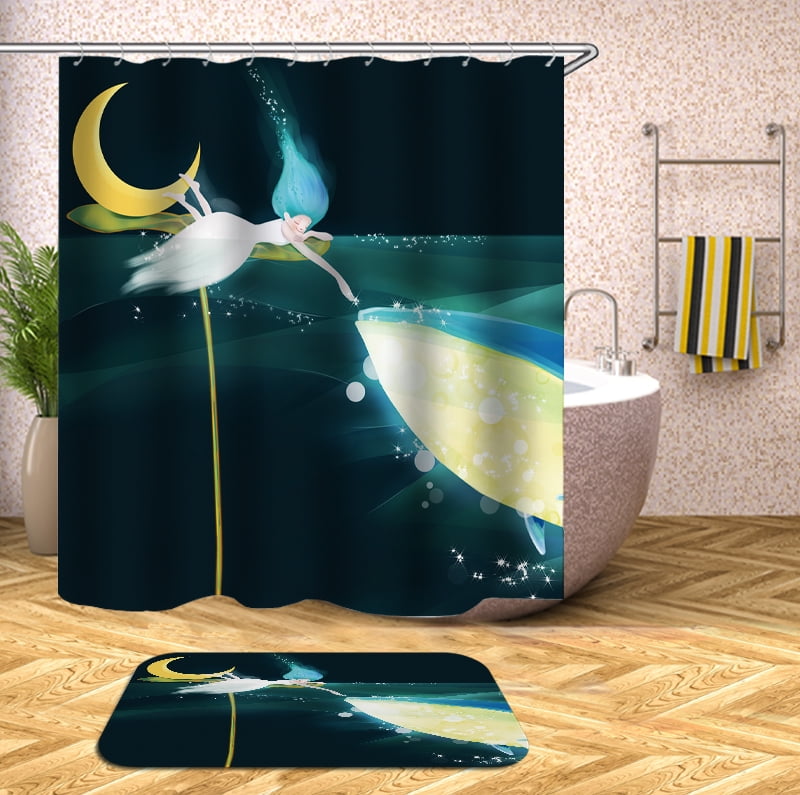 Cartoon girl Shower Curtain , Bathroom Decor , Shower Curtains floor