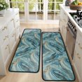 thumbnail image 4 of Kitchen Rugs Sets Of 2,Blue Gold Marble Pattern Anti Fatigue Kitchen Mat Rugs Non Slip Washable,Decorative Kitchen Floor Mats for Kitchen,Sink,Laundry,17"x47"+17"x47", 4 of 5