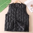 thumbnail image 2 of Dazajoo Womens Plus Size Vest Jacket Snap Button Down Sleeveless Jackets with Pockets Winter Casual Warm Down Waistcoat,Black,XXXL, 2 of 4