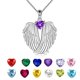 thumbnail image 2 of Collar de alas de ángel Colgante de alas de ángel de la guarda de plata de ley 925 con piedra natal, 2 of 5