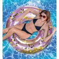 thumbnail image 7 of CoTa Global Inflatable Ring Pool Float - Stylish Confetti Pool Float Premium UV Resistant Swim Tube Floats for Adults and Kids, Heavy Duty Inflatable Pool Rings for Beach, Lake, 36 Inch - Purple Gold, 7 of 7