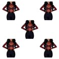thumbnail image 2 of maskred Femme Base Chemise Manches Longues Élastique Transparente Dames T-shirt Col Rond Tops Vêtements pour le Printemps Été Vin Rouge L 5Set, 2 of 6