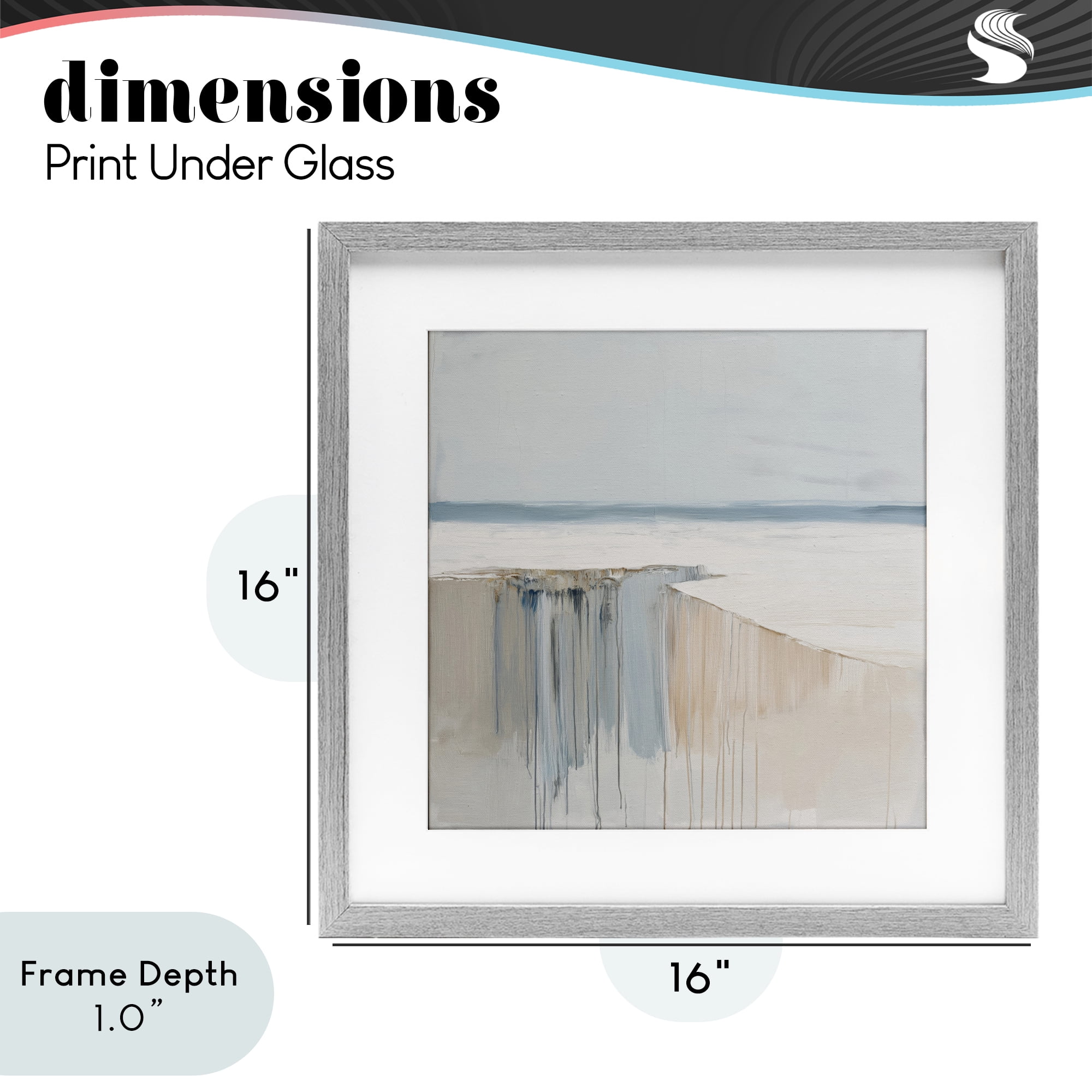 Stupell Industries Precipice Neutral Abstraction Gray Framed Print Under Glass, design by Svetlana Aleynikova