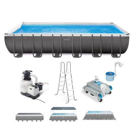 Intex 24 Foot x 12 Foot x 52 Inch Ultra XTR Pool, Filter, Vacuum, & Skimmer