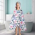 thumbnail image 6 of Pioneer Flower Floral Print Pattern Hooded Bath Towel，60"x35" for Ages 3 To 12 Kids, Quick Dry Lightweight Soft Microfiber Hood Beach Towel Cover Up for Kids, 6 of 7