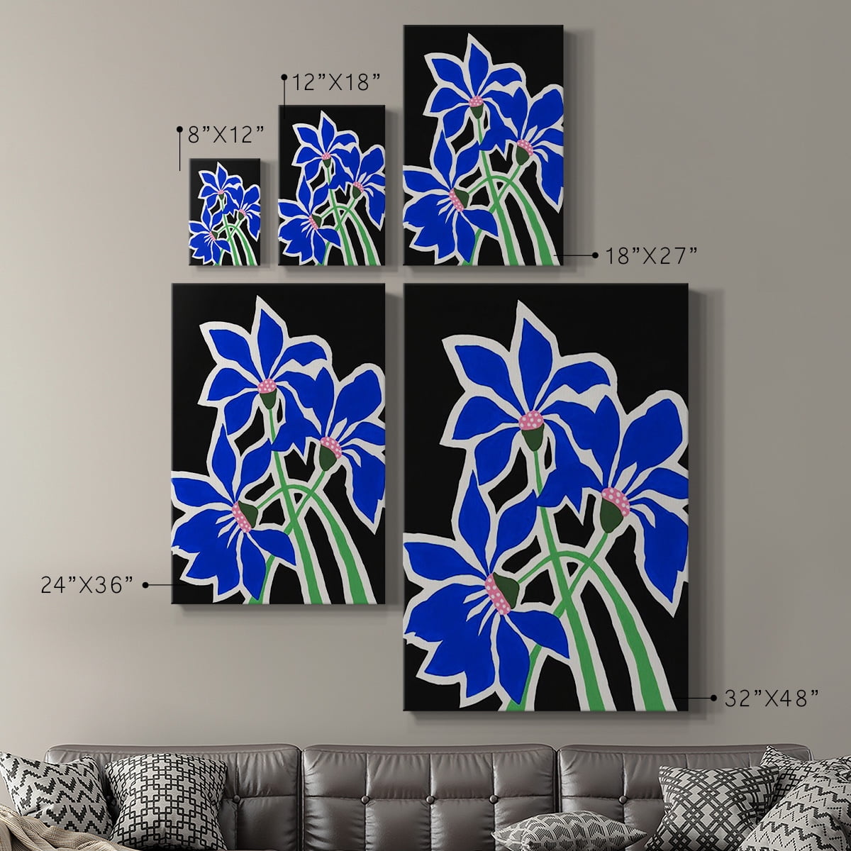 Pop Flowers IV Premium Gallery Wrapped Canvas - Ready to Hang