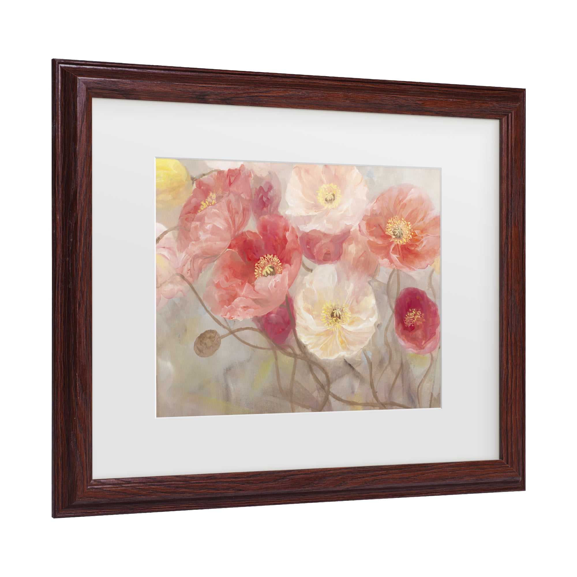 Li Bo 'Wild Poppies I' Matted Framed Art