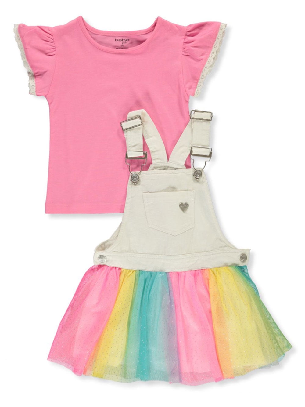Bebe Girls 2 Piece Jumper Dress Set Outfit Toddler Walmart Com