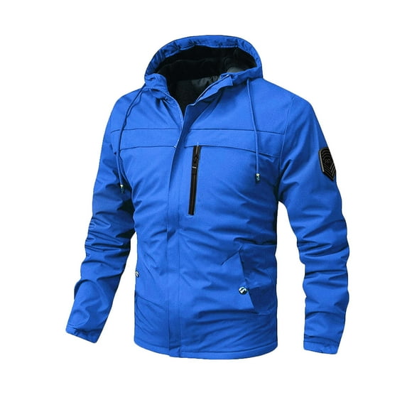 BADHUB Men's Waterproof Rain Coat with Hood Mountain Softshell Windbreaker Hiking Casual Raincoat Solid Color Outdoor Hiking Rain Jacket Holiday Deals