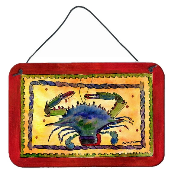 Carolines Treasures 8056DS812 Crab Wall or Door Hanging Prints 8HX12W multicolor