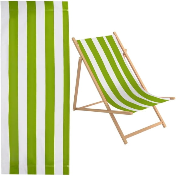 1 pieza de repuesto para silla de playa con lona a rayas amarillas, verdes y blancas, tela para silla de 435 x 1165 mm, tela para silla reclinable de repuesto.