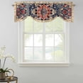 thumbnail image 2 of Tie Up Valances for Windows, Bohemian Adjustable Valance Curtains Window Treatment for Living Room/Bedroom, Blue Retro Boho Ethnic Farmhouse Colorful Rod Pocket Kitchen Curtains & Drapes 42x18 Inch, 2 of 9