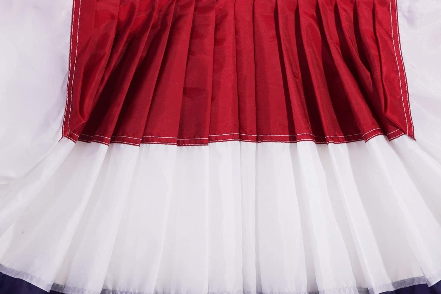 TOPFLAGS American Flag Bunting Outdoor 3x6 Ft US Pleated Fan Flag Embroidered Stars Pleated Bunting Oxford Nylon for Patriotic, Memorial Day, 4th of July Outside Banner