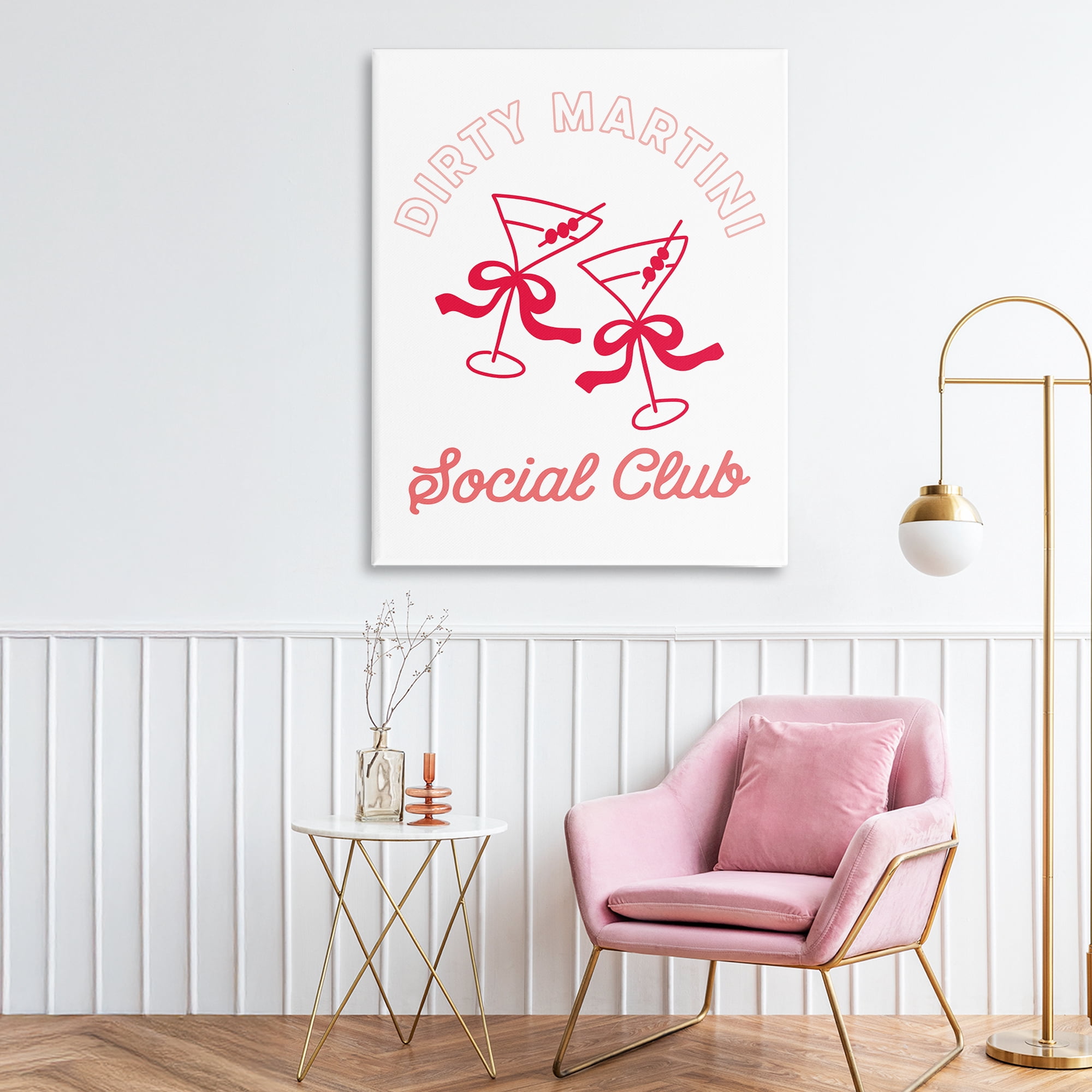 Stupell Industries Pink Martini Social Club Canvas Wall Art, design by Lettered and Lined