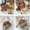 thumbnail image 4 of Straw Crossbody Bag for Women Hand Woven Shoulder Bag Leather Top Handle Small Boho Purse Rattan Beach Handbags, 4 of 5