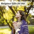 thumbnail image 3 of LHSHID Christian Gifts for Women Religious Gifts for Father Christian Birthday Gifts Catholic Bible Verse Blanket Inspirational Spiritual Scriptures Dark Blue Soft Throw Blanket for Women Man 60x80in, 3 of 6