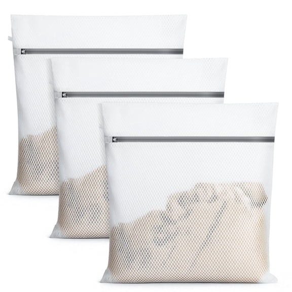 Garnen 3 Pack Zipper Mesh Laundry Bags Delicates, Travel Laundry Bags Mesh Wash Bags, Mesh Bag Lingerie Bag for Washing Delicates, Zipper Mesh Bags