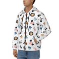 thumbnail image 3 of Uemuo Cartoon Animals for Men's Fashion Full-zip Hoodies & Sweatshirts with Kangaroo Pocket, Zip-up Hooded Sweatshirt, Moisture Wicking & Breathable-Large, 3 of 5