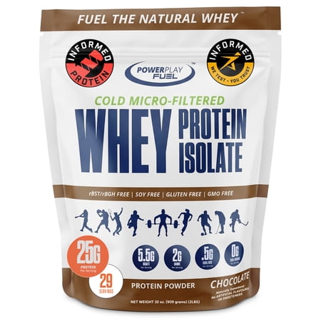 POWER PLAY FUEL Cold Micro-Filtered Whey Protein Isolate Powder, Chocolate 32oz