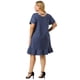 thumbnail image 5 of Plus Size Denim Dresses for Women Ruffle Hem Summer Casual Short  Sleeve Chambray Dress Blue 4X, 5 of 7