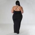 thumbnail image 5 of AURA Women Plus Size V Neck Sleeveless Midi Dress Adjustable Strap Stretch Casual Dress Summer, 5 of 6