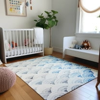 Addison Rugs Mayfield Washable Coastal Arches Blue Rectangle Rug, 3' x 5'