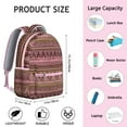 thumbnail image 6 of Bohemian Style Laptop Backpack - Vintage Ethnic Design, 17" Sleeve, Durable Oxford Fabric, Roomy Daypack for Students & Professionals, 6 of 6